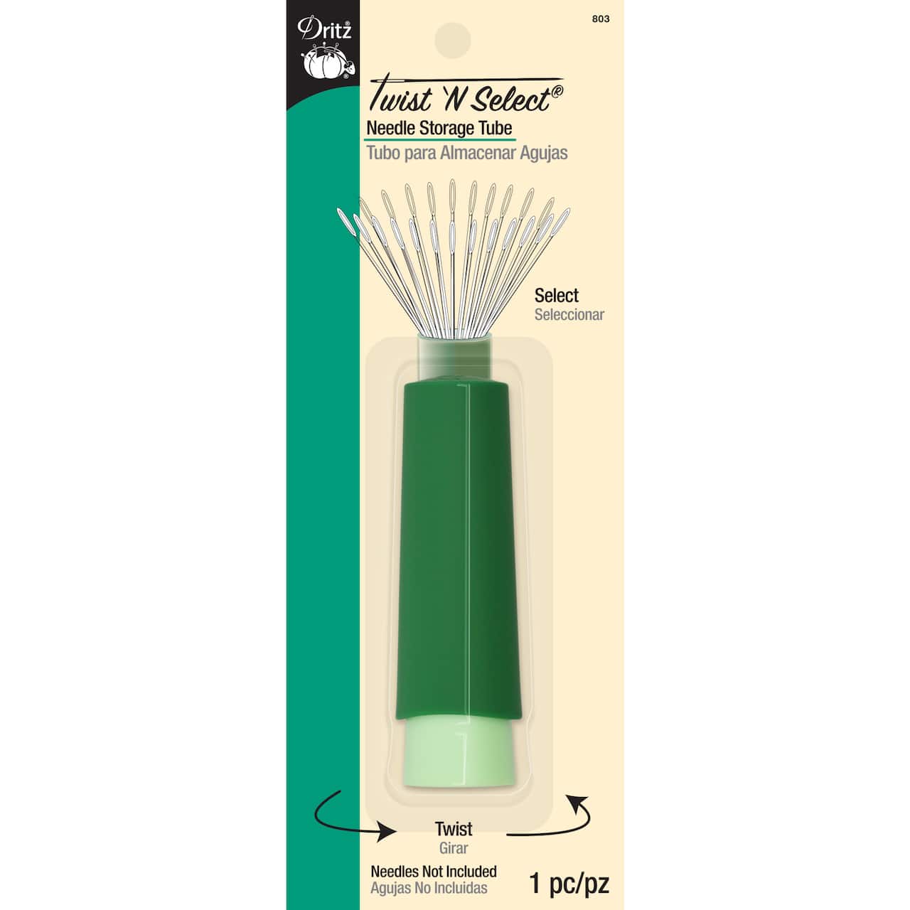 Dritz® Twist N' Select® Green Needle Storage Tube